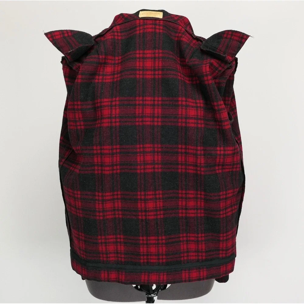 VTG Pendleton Traveller Buffalo Plaid Virgin Wool Shirt Jacket S/M True '50s VTG - Picture 10 of 13
